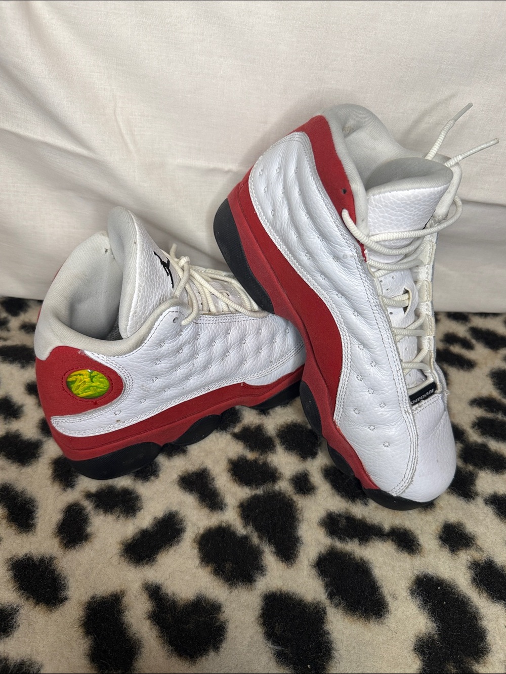 Jordan Kids White and Red High-Top Sneakers